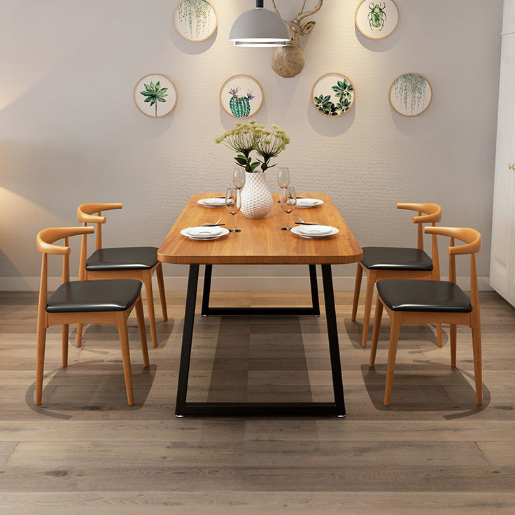Industrial Rectangle Dining Table Wooden Table with Metal Legs for Kitchen Clearhalo 'Dining Tables & Seating' 'Dining Tables' 'dining_table' 'furn' 'furn_dining_table' 'Furniture' 'Kitchen & Dining Furniture' 6592763