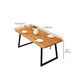 Industrial Rectangle Dining Table Wooden Table with Metal Legs for Kitchen Clearhalo 'Dining Tables & Seating' 'Dining Tables' 'dining_table' 'furn' 'furn_dining_table' 'Furniture' 'Kitchen & Dining Furniture' 6592765