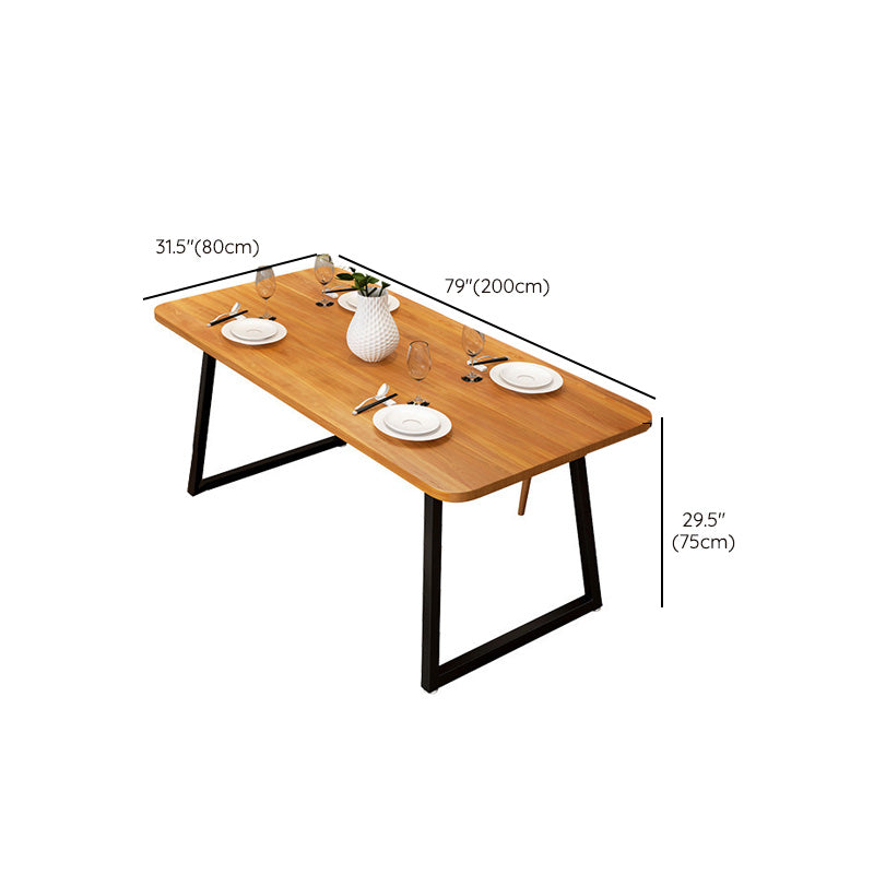 Industrial Rectangle Dining Table Wooden Table with Metal Legs for Kitchen Clearhalo 'Dining Tables & Seating' 'Dining Tables' 'dining_table' 'furn' 'furn_dining_table' 'Furniture' 'Kitchen & Dining Furniture' 6592766