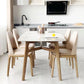 Mid-Century Dining Table with Brown Wood Frame Stone Top Dinette Table 59.1"L x 31.5"W x 29.5"H Without Chairs Clearhalo 'Dining Tables & Seating' 'Dining Tables' 'dining_table' 'furn' 'furn_dining_table' 'Furniture' 'Kitchen & Dining Furniture' 6592772