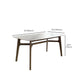 Mid-Century Dining Table with Brown Wood Frame Stone Top Dinette Table Clearhalo 'Dining Tables & Seating' 'Dining Tables' 'dining_table' 'furn' 'furn_dining_table' 'Furniture' 'Kitchen & Dining Furniture' 6592778