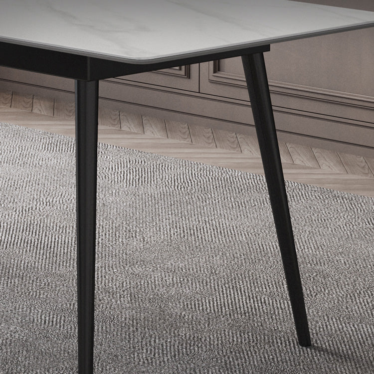 Rectangle Extendable Dining Table Modern Stone Top Dining Table Clearhalo 'Dining Tables & Seating' 'Dining Tables' 'dining_table' 'furn' 'furn_dining_table' 'Furniture' 'Kitchen & Dining Furniture' 6592786