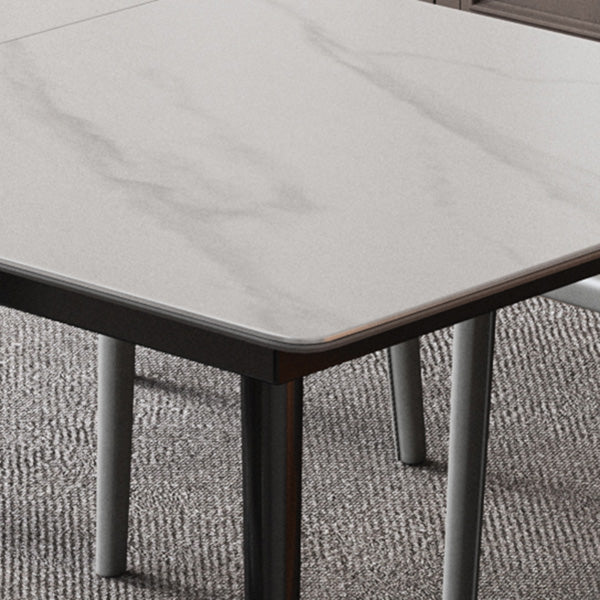 Rectangle Extendable Dining Table Modern Stone Top Dining Table Clearhalo 'Dining Tables & Seating' 'Dining Tables' 'dining_table' 'furn' 'furn_dining_table' 'Furniture' 'Kitchen & Dining Furniture' 6592788