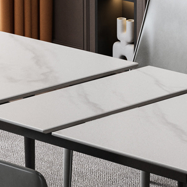Rectangle Extendable Dining Table Modern Stone Top Dining Table Clearhalo 'Dining Tables & Seating' 'Dining Tables' 'dining_table' 'furn' 'furn_dining_table' 'Furniture' 'Kitchen & Dining Furniture' 6592789