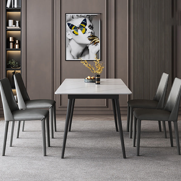 Rectangle Extendable Dining Table Modern Stone Top Dining Table Clearhalo 'Dining Tables & Seating' 'Dining Tables' 'dining_table' 'furn' 'furn_dining_table' 'Furniture' 'Kitchen & Dining Furniture' 6592790