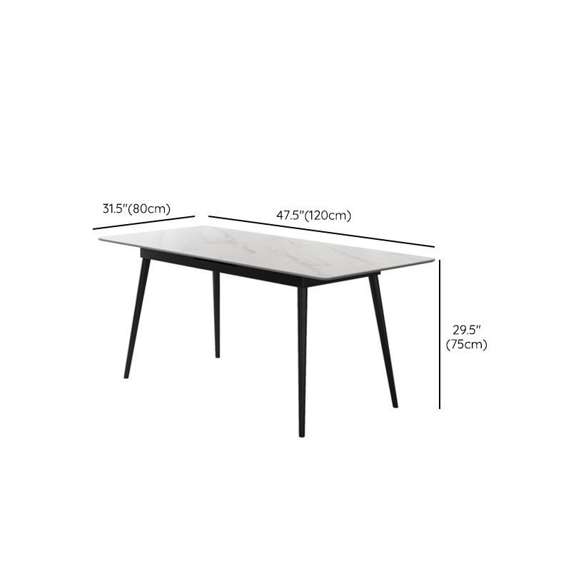 Rectangle Extendable Dining Table Modern Stone Top Dining Table Clearhalo 'Dining Tables & Seating' 'Dining Tables' 'dining_table' 'furn' 'furn_dining_table' 'Furniture' 'Kitchen & Dining Furniture' 6592794