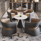 Modern Round Dining Table for Kitchen Metal Pedestal Base Table 27.6"L x 27.6"W x 29.5"H Without Chairs Clearhalo 'Dining Tables & Seating' 'Dining Tables' 'dining_table' 'furn' 'furn_dining_table' 'Furniture' 'Kitchen & Dining Furniture' 6592796