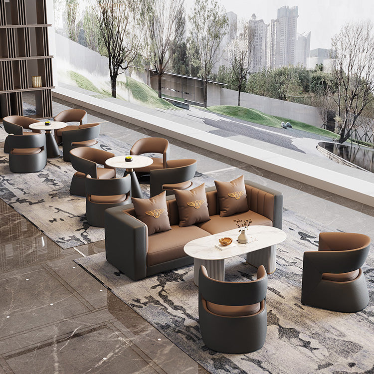 Modern Round Dining Table for Kitchen Metal Pedestal Base Table Clearhalo 'Dining Tables & Seating' 'Dining Tables' 'dining_table' 'furn' 'furn_dining_table' 'Furniture' 'Kitchen & Dining Furniture' 6592798