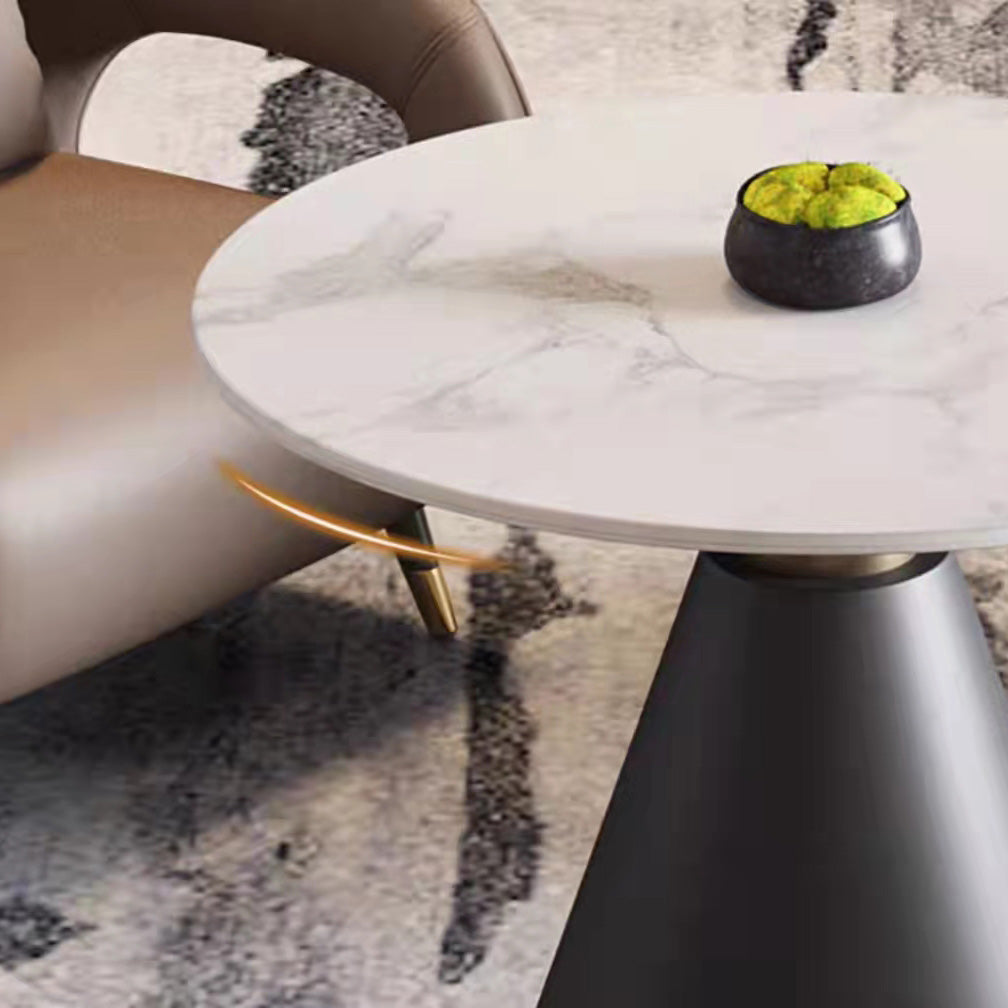 Modern Round Dining Table for Kitchen Metal Pedestal Base Table Clearhalo 'Dining Tables & Seating' 'Dining Tables' 'dining_table' 'furn' 'furn_dining_table' 'Furniture' 'Kitchen & Dining Furniture' 6592800