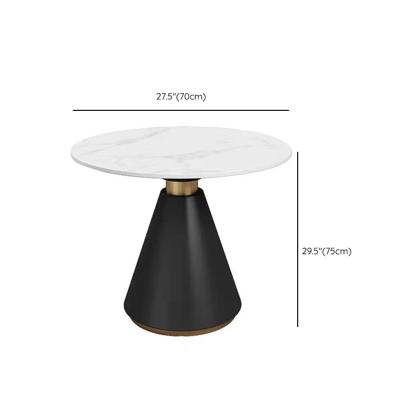 Modern Round Dining Table for Kitchen Metal Pedestal Base Table Clearhalo 'Dining Tables & Seating' 'Dining Tables' 'dining_table' 'furn' 'furn_dining_table' 'Furniture' 'Kitchen & Dining Furniture' 6592804