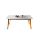 Rectangle Stone Dining Table Rubberwood Solid Wood Legs Dining Table