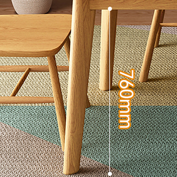 Rectangle Stone Dining Table Rubberwood Solid Wood Legs Dining Table