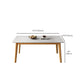 Rectangle Stone Dining Table Rubberwood Solid Wood Legs Dining Table