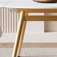 Table de salle à manger extensible moderne avec plateau en pierre et 4 pieds