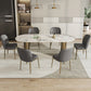 Luxury Oval Dining Table Stainless Steel Double Pedestal Dining Table