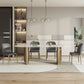 Luxury Oval Dining Table Stainless Steel Double Pedestal Dining Table