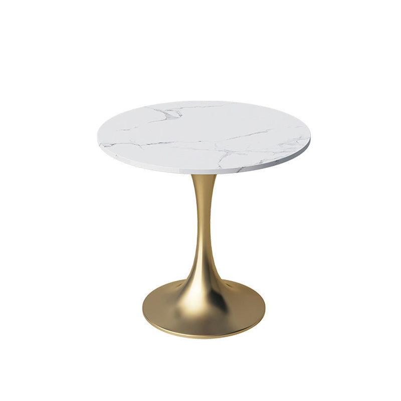 White Stone Table for Home Traditional Luxury Round Dining Table