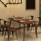 Industrial Rectangle Dining Table Solid Wood Top Dining Table for Restaurant