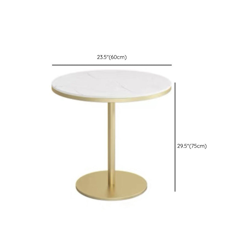 White Faux Marble Dining Table Traditional Luxury Round Table for Home Clearhalo 'Dining Tables & Seating' 'Dining Tables' 'dining_table' 'furn' 'furn_dining_table' 'Furniture' 'Kitchen & Dining Furniture' 6592911