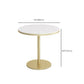 White Faux Marble Dining Table Traditional Luxury Round Table for Home Clearhalo 'Dining Tables & Seating' 'Dining Tables' 'dining_table' 'furn' 'furn_dining_table' 'Furniture' 'Kitchen & Dining Furniture' 6592912