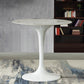 White Stone Table with Plastic Tulip Contemporary Round Dining Table