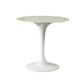 White Stone Table with Plastic Tulip Contemporary Round Dining Table