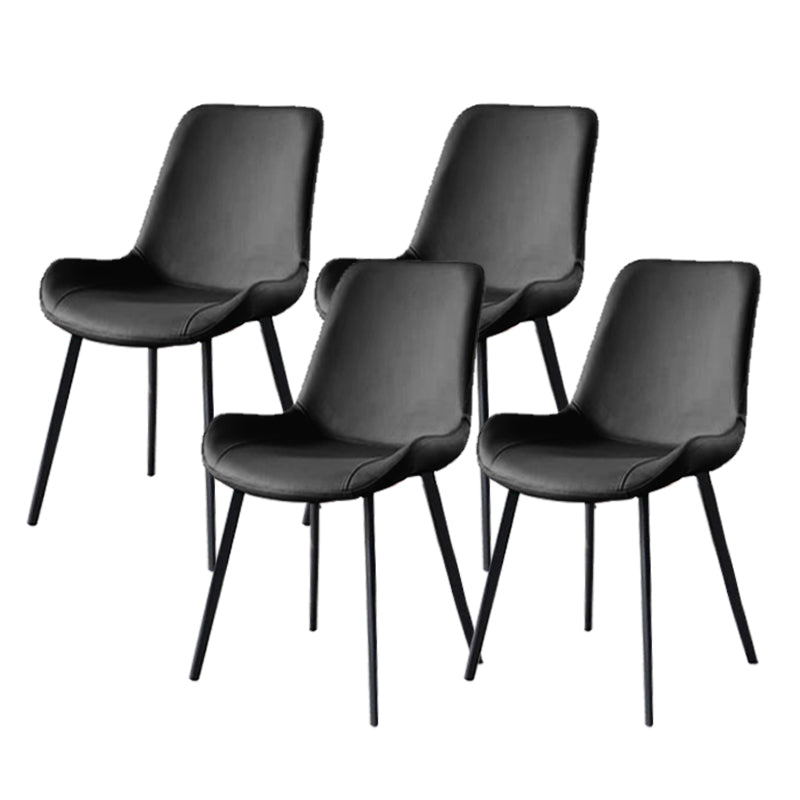 Contemporary Black Stone Dining Set 1/4/7 Pieces Rectangle Dining Table Set 4 Black Chairs Clearhalo 'Dining Room Sets' 'Dining Tables & Seating' 'dining_room_set' 'furn' 'furn_dining_room_set' 'Furniture' 'Kitchen & Dining Furniture' 6592956