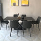 Contemporary Black Stone Dining Set 1/4/7 Pieces Rectangle Dining Table Set Clearhalo 'Dining Room Sets' 'Dining Tables & Seating' 'dining_room_set' 'furn' 'furn_dining_room_set' 'Furniture' 'Kitchen & Dining Furniture' 6592957