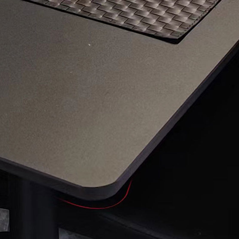 Contemporary Black Stone Dining Set 1/4/7 Pieces Rectangle Dining Table Set Clearhalo 'Dining Room Sets' 'Dining Tables & Seating' 'dining_room_set' 'furn' 'furn_dining_room_set' 'Furniture' 'Kitchen & Dining Furniture' 6592961