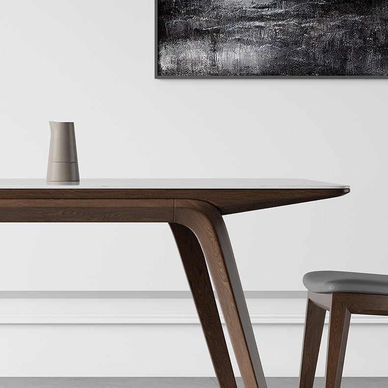 Modern Style Rectangle Table Set 1/2/3/4/5/7 Pieces Dining Set with Wood Legs Clearhalo 'Dining Room Sets' 'Dining Tables & Seating' 'dining_room_set' 'furn' 'furn_dining_room_set' 'Furniture' 'Kitchen & Dining Furniture' 6593018