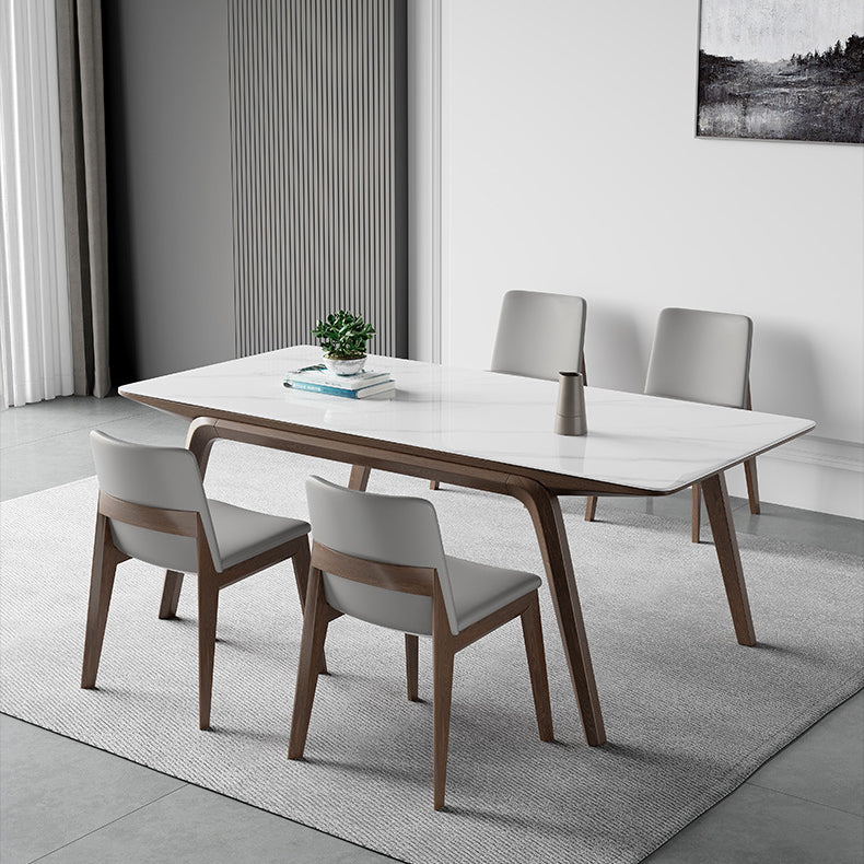 Modern Style Rectangle Table Set 1/2/3/4/5/7 Pieces Dining Set with Wood Legs Clearhalo 'Dining Room Sets' 'Dining Tables & Seating' 'dining_room_set' 'furn' 'furn_dining_room_set' 'Furniture' 'Kitchen & Dining Furniture' 6593023