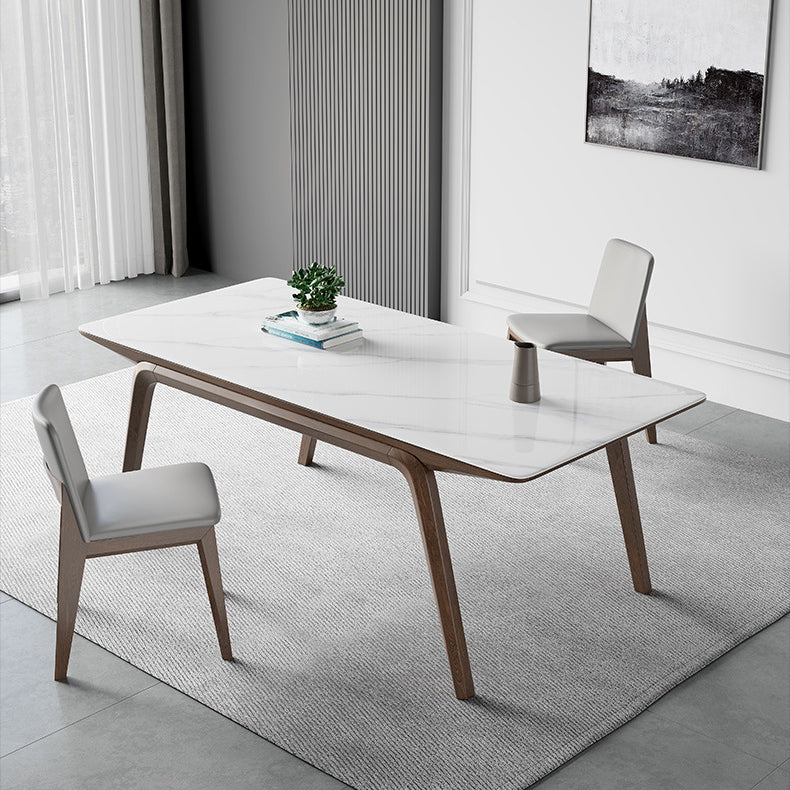 Modern Style Rectangle Table Set 1/2/3/4/5/7 Pieces Dining Set with Wood Legs Clearhalo 'Dining Room Sets' 'Dining Tables & Seating' 'dining_room_set' 'furn' 'furn_dining_room_set' 'Furniture' 'Kitchen & Dining Furniture' 6593024