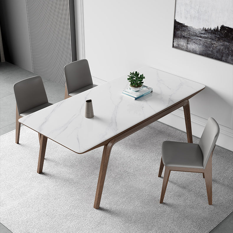 Modern Style Rectangle Table Set 1/2/3/4/5/7 Pieces Dining Set with Wood Legs Clearhalo 'Dining Room Sets' 'Dining Tables & Seating' 'dining_room_set' 'furn' 'furn_dining_room_set' 'Furniture' 'Kitchen & Dining Furniture' 6593025