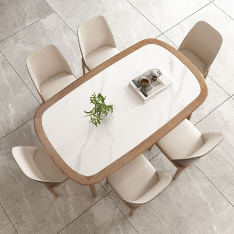 Modern Style Rectangle Table Set 1/2/5/7 Pieces Dining Set with Wood Legs