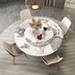 Round Dining Set 1/3/4/5/7 Pcs Stone Dining Table and Upholstered Chairs 5 Pieces: Table, 4 Chairs Clearhalo 'Dining Room Sets' 'Dining Tables & Seating' 'dining_room_set' 'furn' 'furn_dining_room_set' 'Furniture' 'Kitchen & Dining Furniture' 6593087