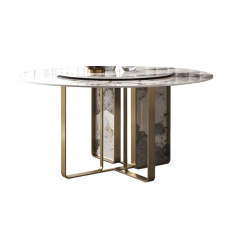 Round Dining Set 1/3/4/5/7 Pcs Stone Dining Table and Upholstered Chairs Clearhalo 'Dining Room Sets' 'Dining Tables & Seating' 'dining_room_set' 'furn' 'furn_dining_room_set' 'Furniture' 'Kitchen & Dining Furniture' 6593089