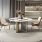 Round Dining Set 1/3/4/5/7 Pcs Stone Dining Table and Upholstered Chairs Clearhalo 'Dining Room Sets' 'Dining Tables & Seating' 'dining_room_set' 'furn' 'furn_dining_room_set' 'Furniture' 'Kitchen & Dining Furniture' 6593094