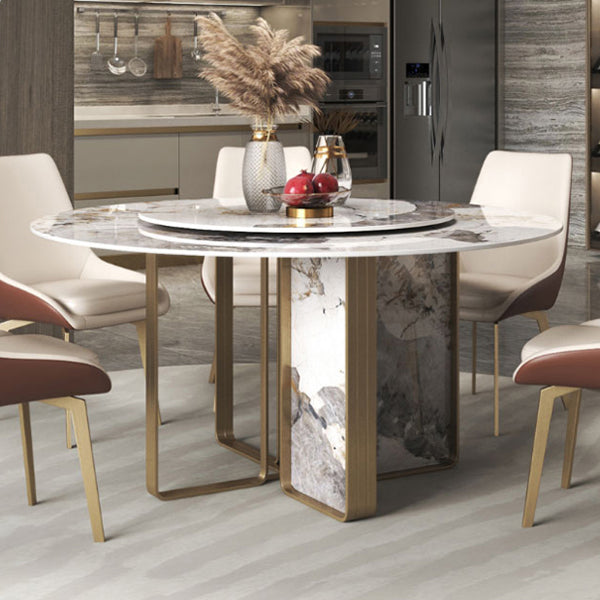 Round Dining Set 1/3/4/5/7 Pcs Stone Dining Table and Upholstered Chairs Clearhalo 'Dining Room Sets' 'Dining Tables & Seating' 'dining_room_set' 'furn' 'furn_dining_room_set' 'Furniture' 'Kitchen & Dining Furniture' 6593098