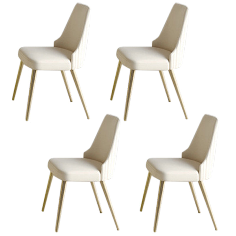 Glam Style Rectangle Table Set 1/4/5/6 Pieces Dining Set with Metal Legs