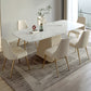 Glam Style Rectangle Table Set 1/4/5/6 Pieces Dining Set with Metal Legs