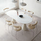 Modern Style Oval Table Set 1/4/5/7 Pieces Dining Set with Metal Legs