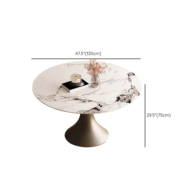 Juego de comedor glamoroso 1/4/5 PCS Mesa de comedor de piedra redonda con sillas sin brazos