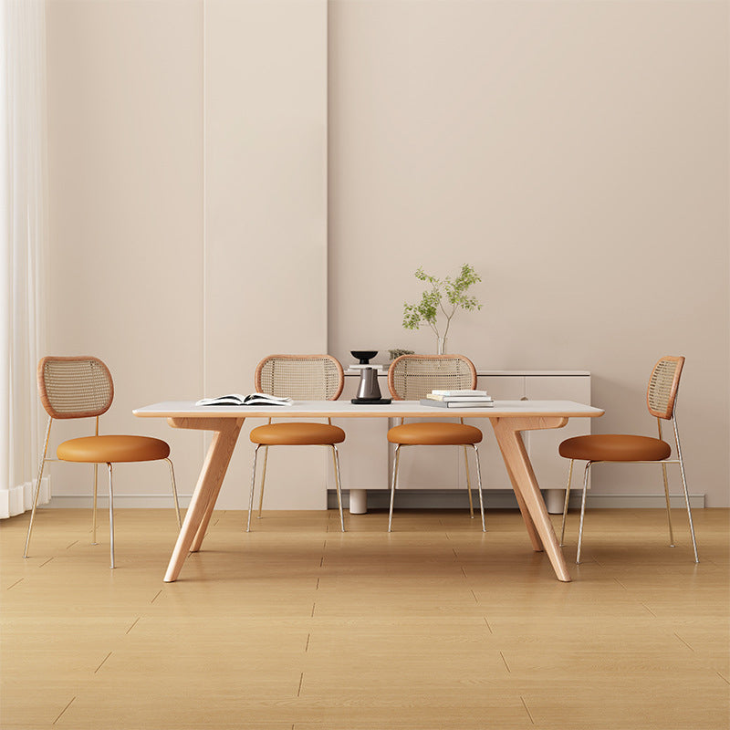 Moderne 1/2/5 Stück Möbel Stein Rechteck Speisestühle in Weiß festgelegt