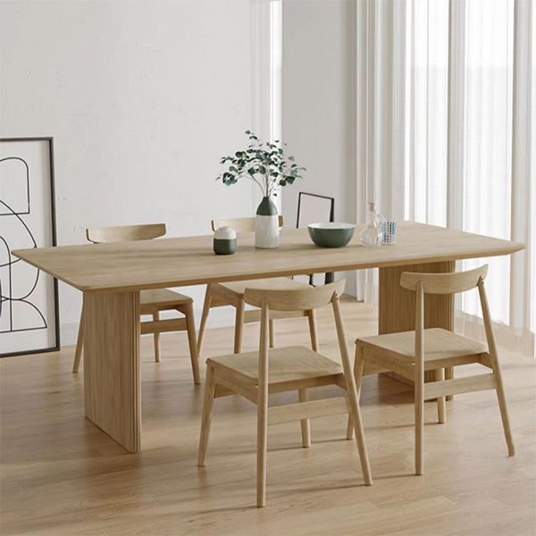 Modern Dining Set 1/2/5 Pcs Rectangle Solid Wood Dining Table and Chairs
