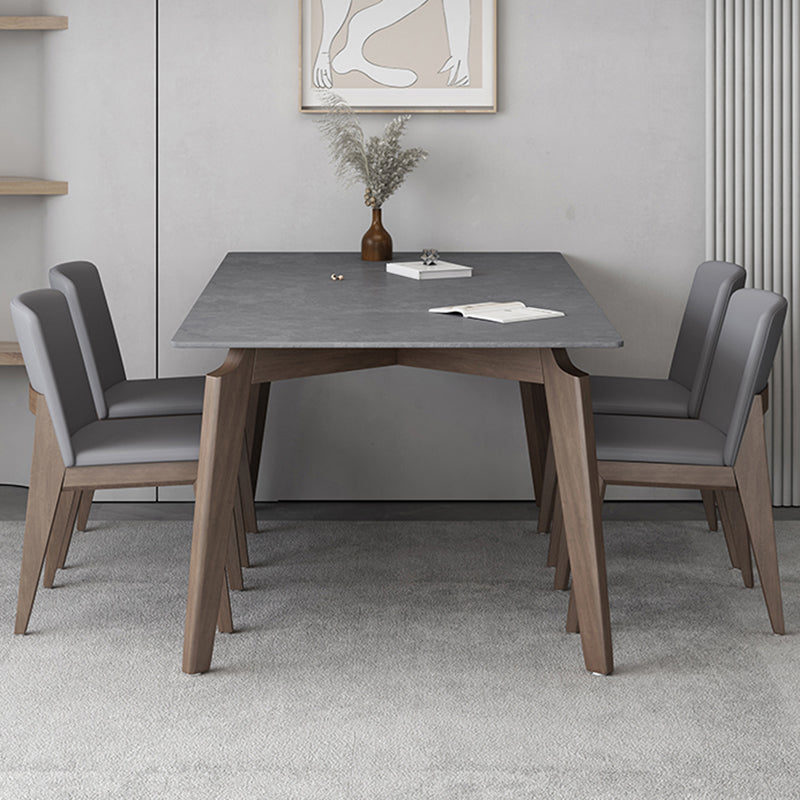 Modern 1/2/5/7 stuks meubels stenen rechthoekige eetkamerstoelen in grijs
