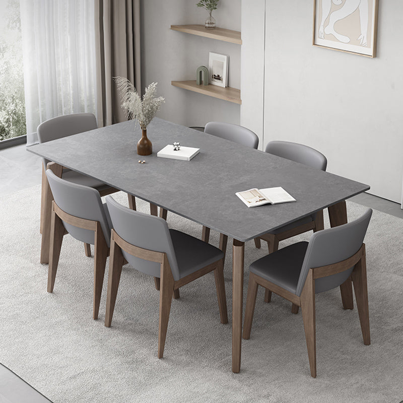 Modern 1/2/5/7 stuks meubels stenen rechthoekige eetkamerstoelen in grijs