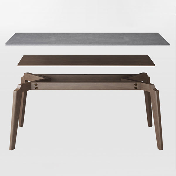 Modern 1/2/5/7 stuks meubels stenen rechthoekige eetkamerstoelen in grijs