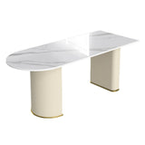 Glam Style Rectangle Table Set 1/2/3/5 Pieces Dining Set with Metal Legs