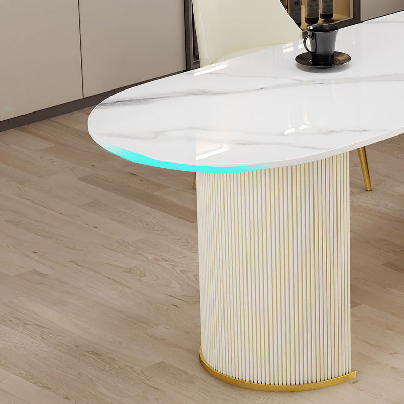 Ensemble de table de rectangle de style glam 1/2/3/5 Pièces Ensemble de restauration avec des jambes en métal