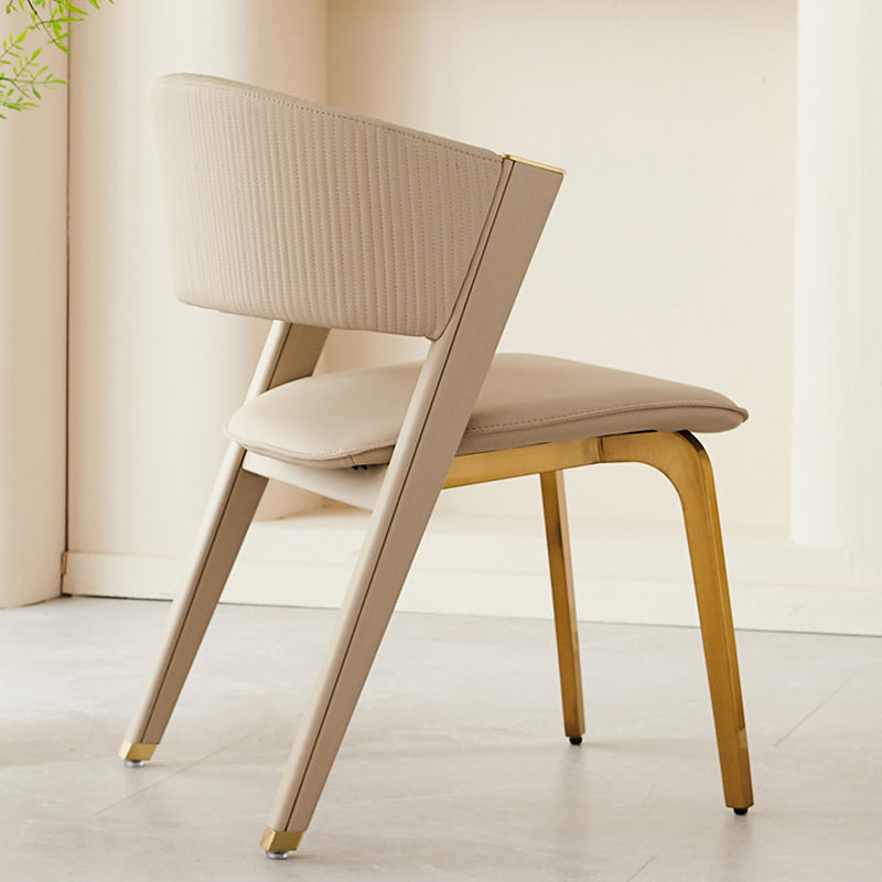 Home Indoor Side Chair Glam Upholstered Armless Chair in Beige